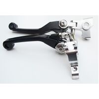 BRAKE & CLUTCH FOLDING LEVERS FOR HONDA BLACK LEVER CRF250R 2004 - 2006 CRF450R 2004 - 2006 CR125 CR250 2004 - 2007