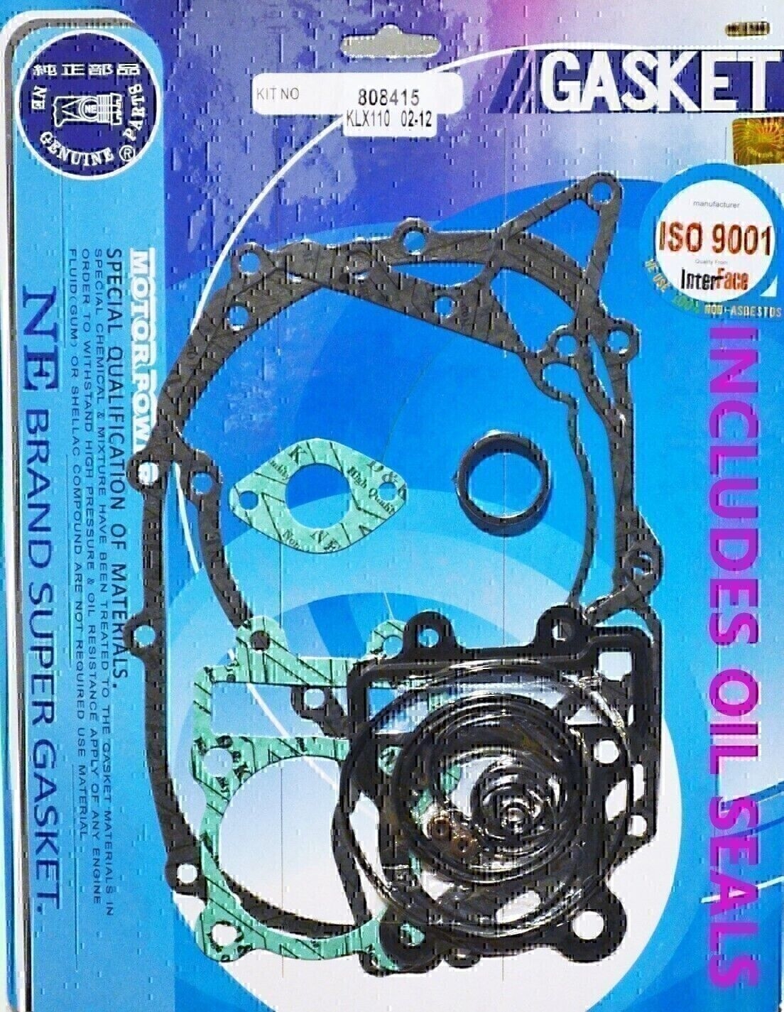 COMPLETE GASKET KIT FOR KAWASAKI / SUZUKI KLX110 2002 - 2012 DRZ110 2003 - 2005