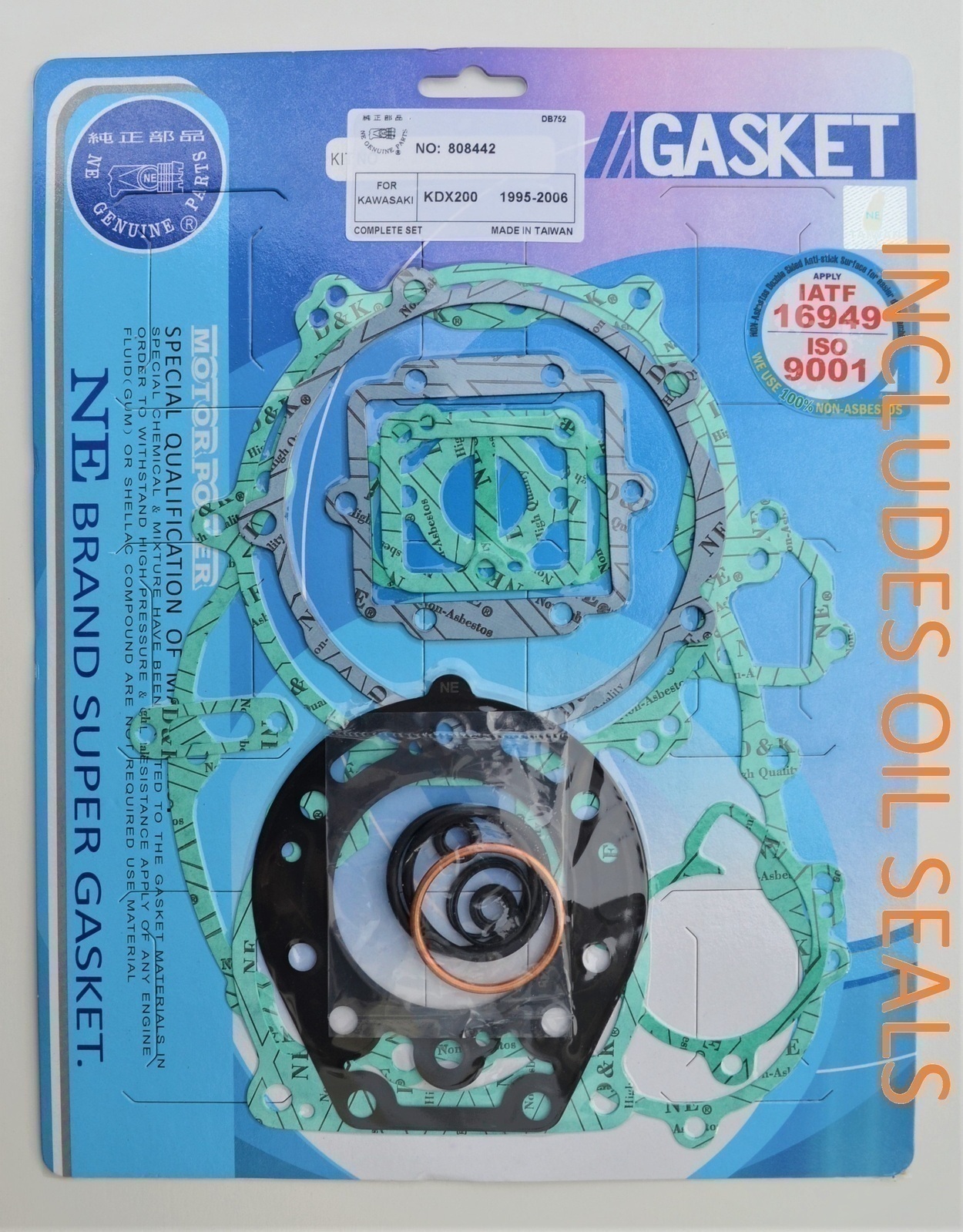 COMPLETE GASKET & OIL SEAL KIT FOR KAWASAKI KDX200 1995 - 2006