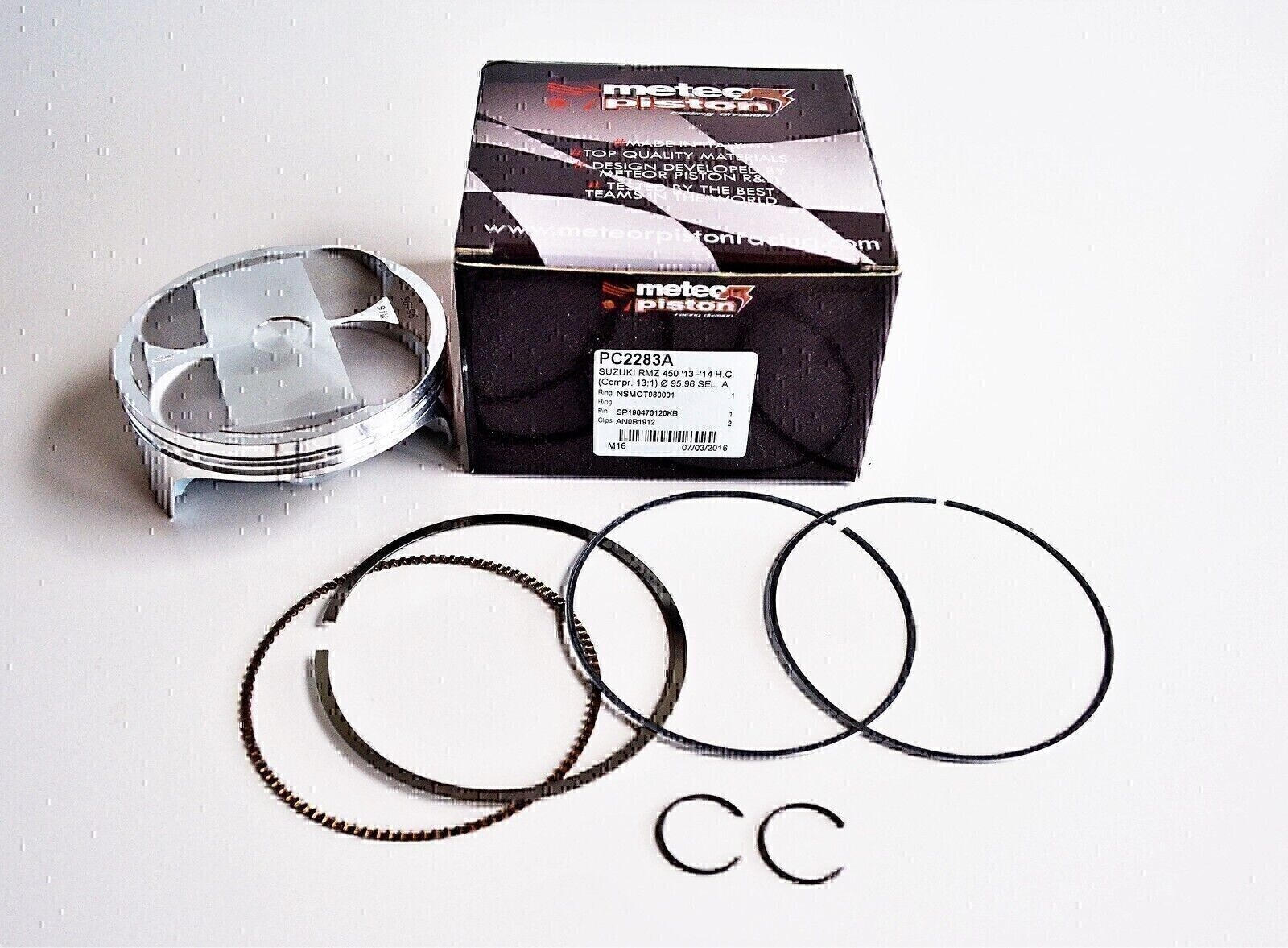 METEOR PISTON KIT FOR SUZUKI 4T RMZ450 RMZ 450 2013 2014 HIGH COMP SIZE. A