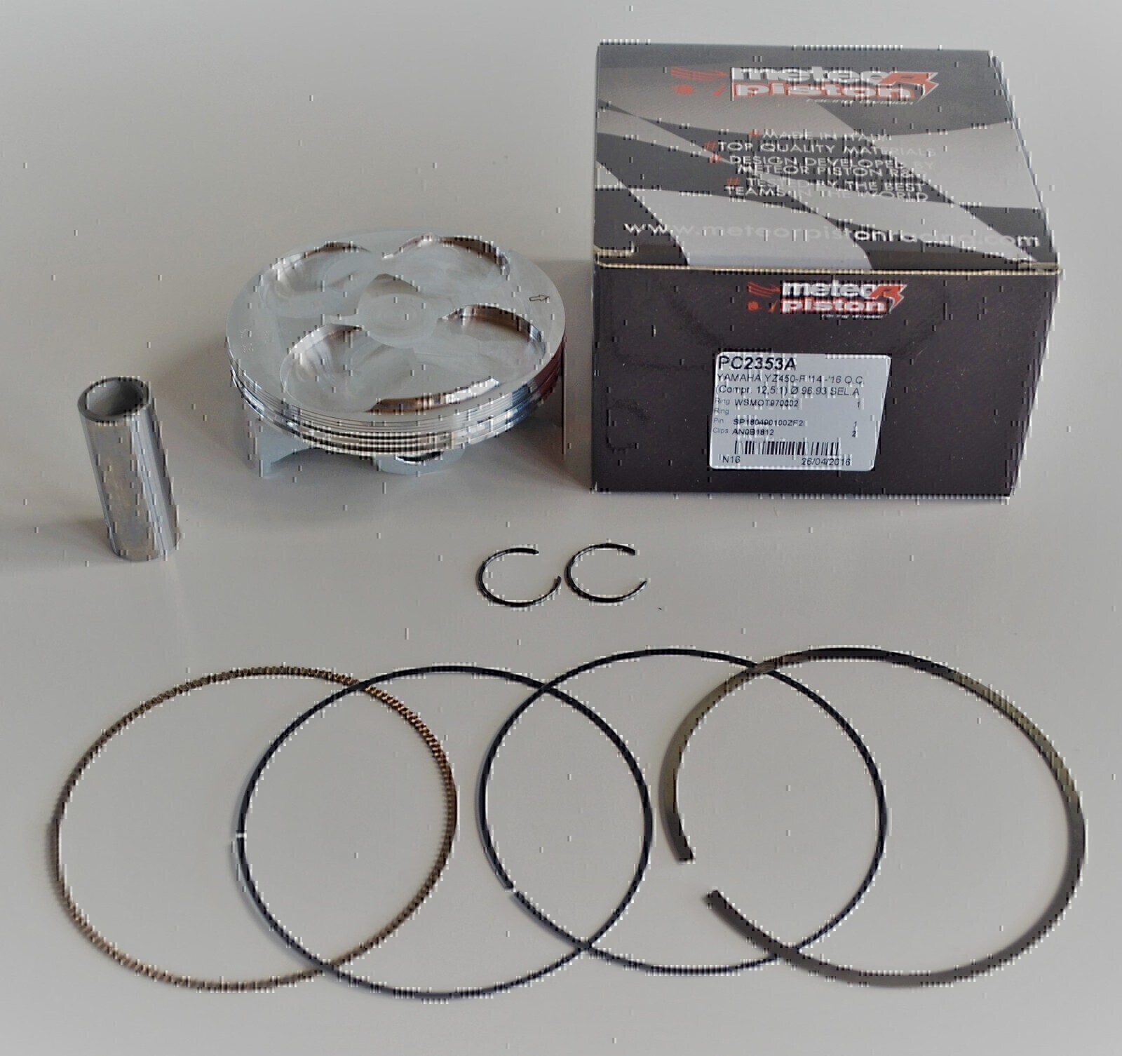METEOR PISTON KIT FOR YAMAHA 4T WR450F 2016 - 2018 YZ450F 2014 - 2017 12.5.1 96.93