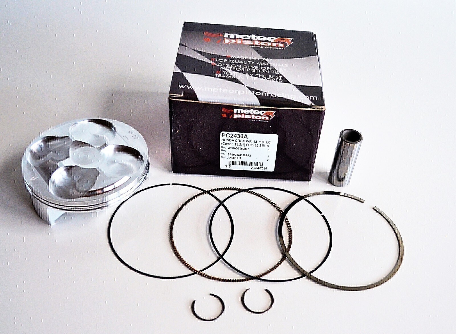 METEOR PISTON KIT FOR HONDA 4T CRF450R 2013 - 2016 HIGH COMP 13.2:1 95.95 SIZE.A