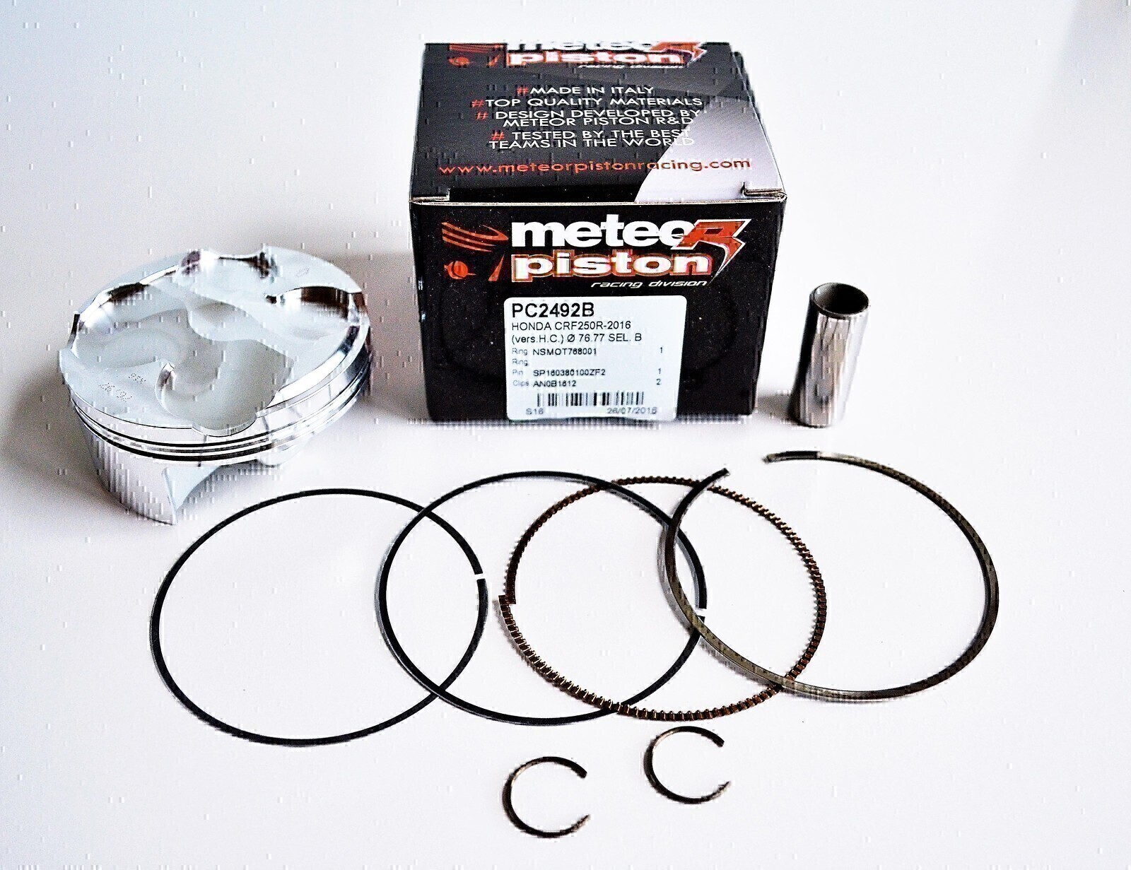 METEOR PISTON KIT FOR HONDA CRF250R CRF 250R 2016 HIGH COMP SIZE B